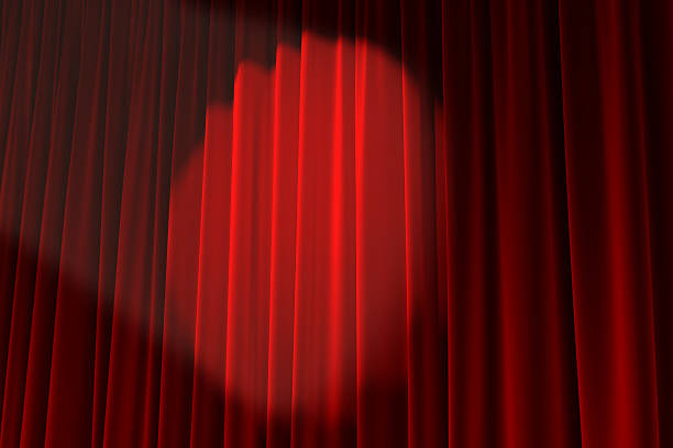 istock Red velvet texture illuminated by a circle shaped spotlight 468228913