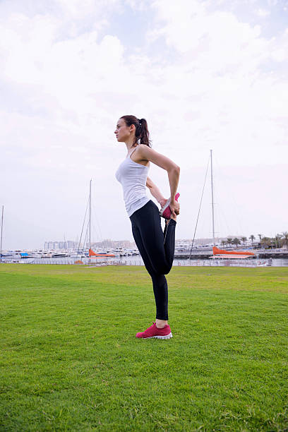 istock Young beautiful  woman jogging  on morning 468230319