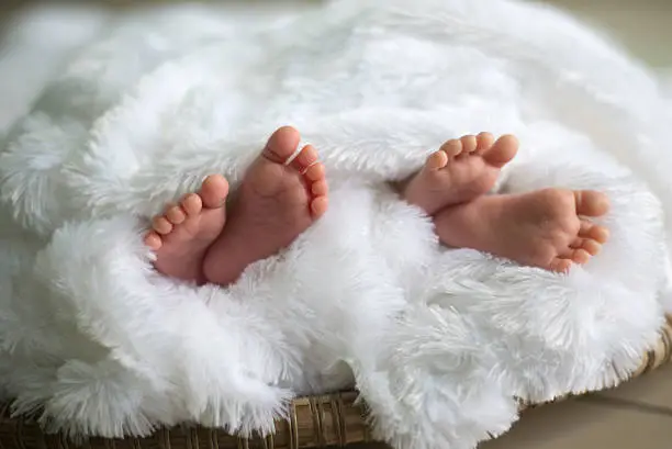 Photo of baby twins feet