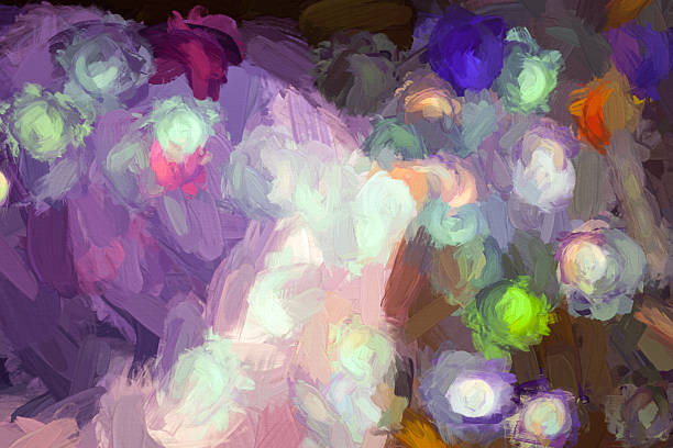 istock Abstract composition textured background, brush impressionist oil paint, mystic 468247994