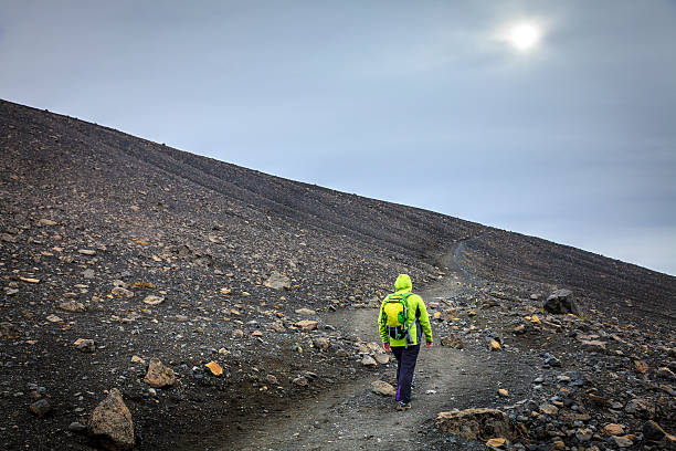 istock Hiking on the Hverfjall crater 468250258