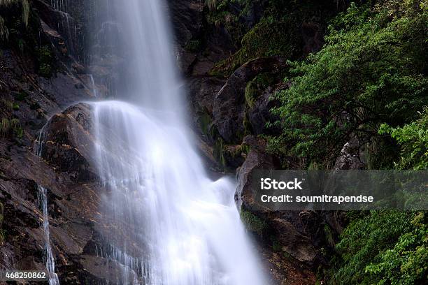 Waterfall At Sikkim Sikkim India Circa May 2009 Stock Photo - Download Image Now - 2015, Backgrounds, Branch - Plant Part