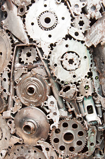 istock Abstract stylized collage of a mechanical device 468256610