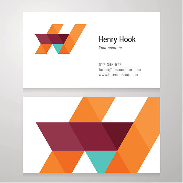 Modern letter H Business card template vector art illustration