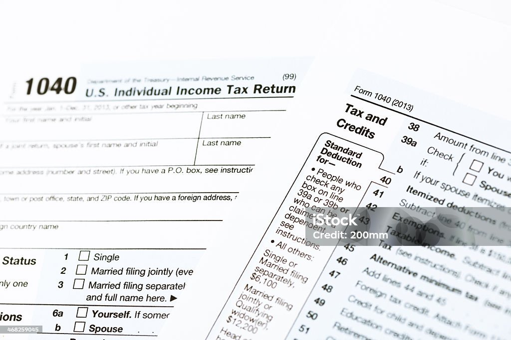 Tax Form 1040 Tax Form 1040 Tax Form Stock Photo