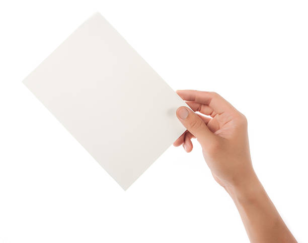 istock Hand holding paper isolated on white 468261662