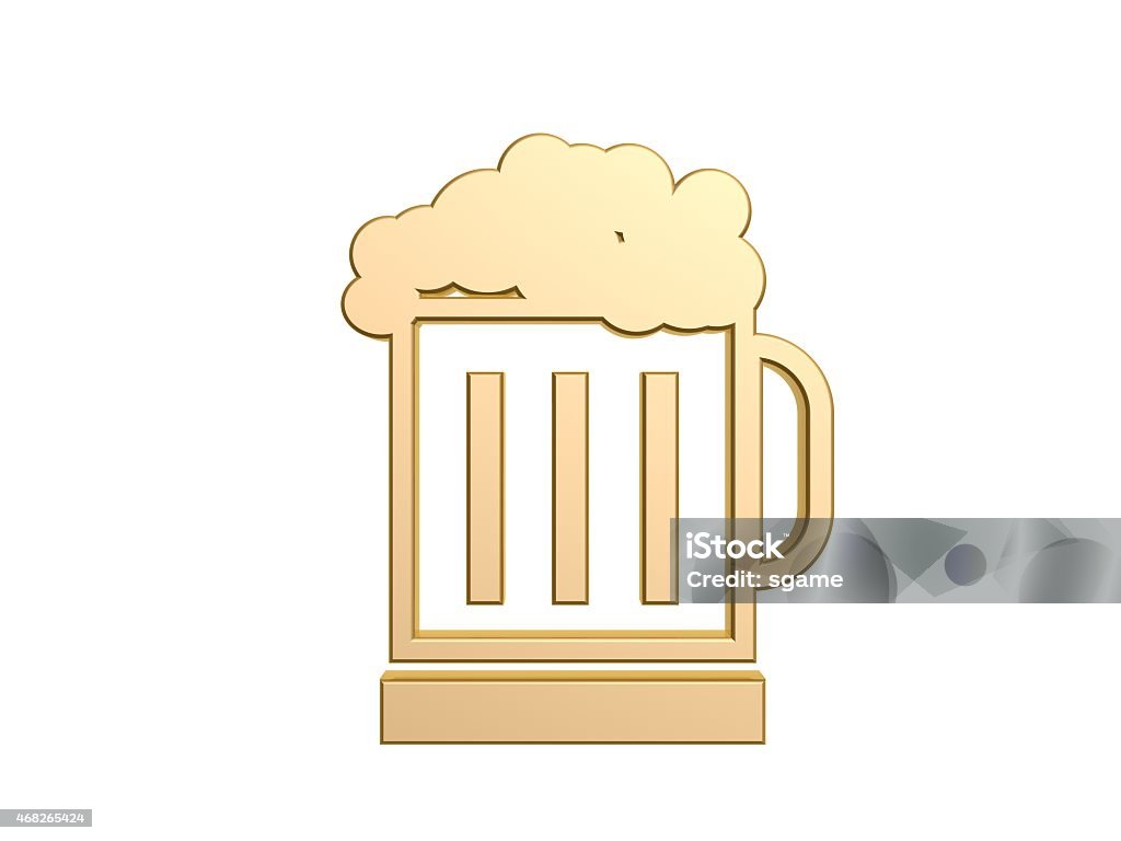 golden beer glass golden beer glass symbol isolated on white background 2015 Stock Photo