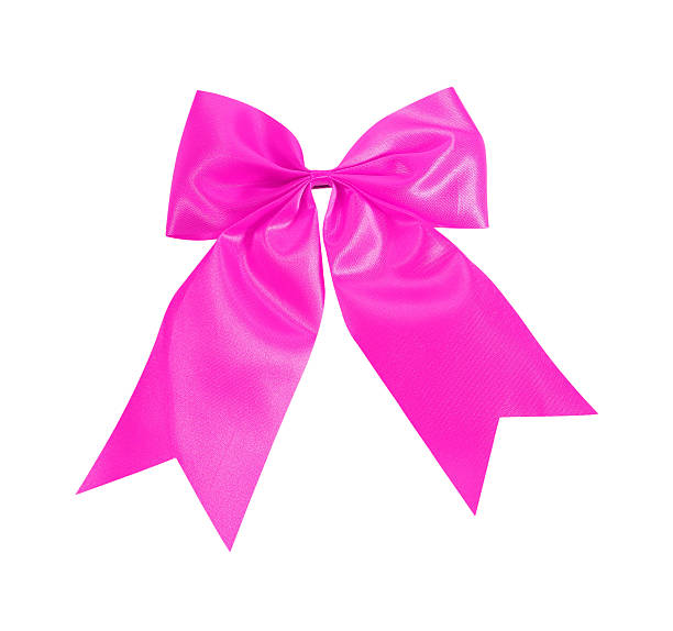 istock Pink satin Ribbon bow Isolated on white 468267458