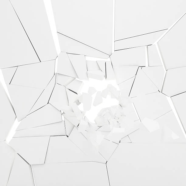 istock 3d rendering destruction of wall 468273026