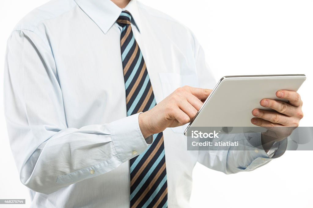 Businessman using digital tablet 2015 Stock Photo