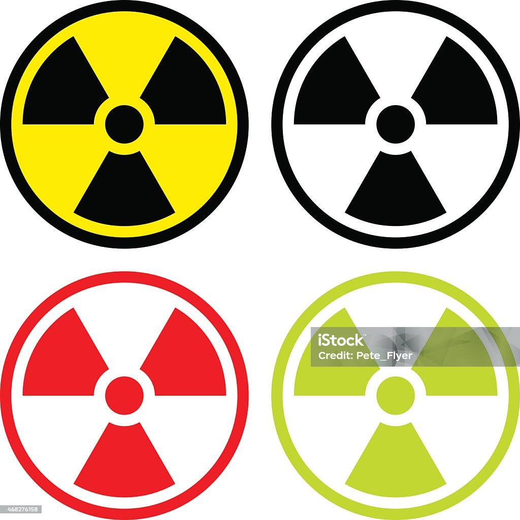 Radioactive symbol Radioactive symbol in flat design. Symbol stock vector