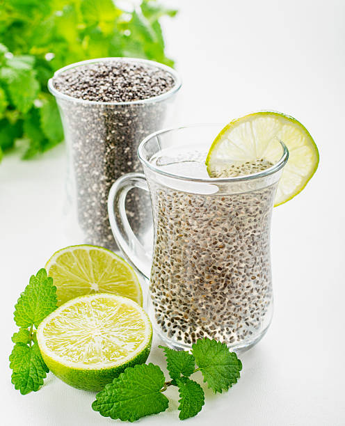 istock Chia seeds drink with water 468276770