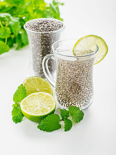 istock Chia seeds drink with water 468280218