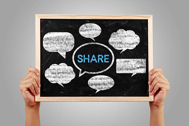 istock Social Media Concept Blackboard With Hands 468281310