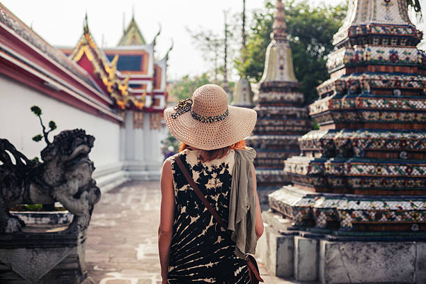 istock Woman exploring buddhist temple 468283654