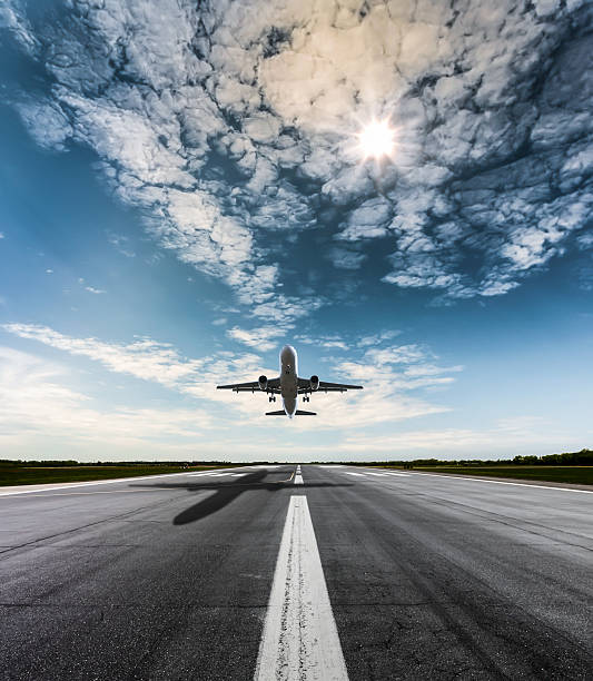 Airplane on a sunny day stock photo