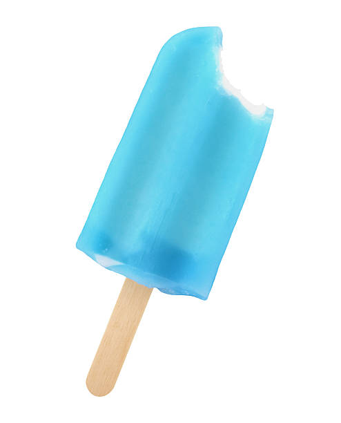Bitten Blue Ice Cream Pop Bitten Blue Ice Cream Pop isolated on white flavored ice photos stock pictures, royalty-free photos & images
