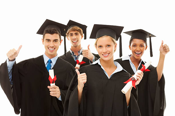 istock Graduates Wishing Good Luck - Isolated 468285763