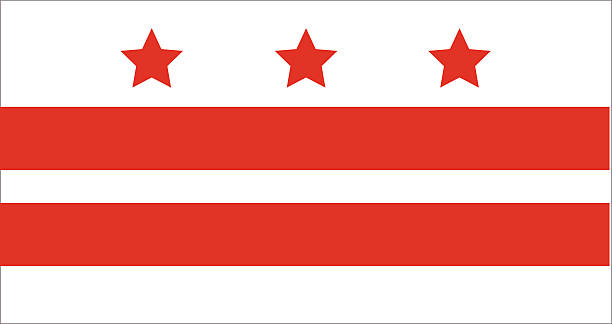dc-flagge - flag of washington stock-grafiken, -clipart, -cartoons und -symbole
