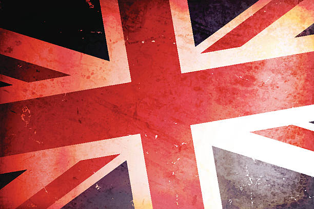 ilustraciones, imágenes clip art, dibujos animados e iconos de stock de ilustración vectorial de viejo grunge de bandera del reino unido. - british flag london england flag british culture