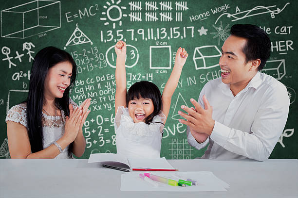 istock Happy girl get applaud in classroom 468287536