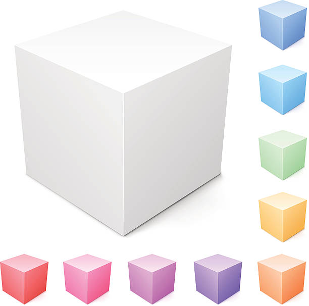 puste cube - cardboard box white background paper closed stock illustrations