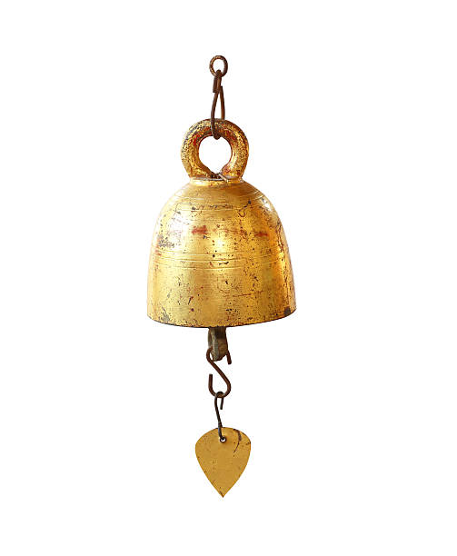 istock Gold bell isolated on white background 468290714
