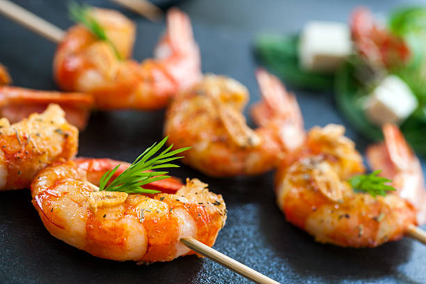 istock Detail of prawn brochette. 468290738