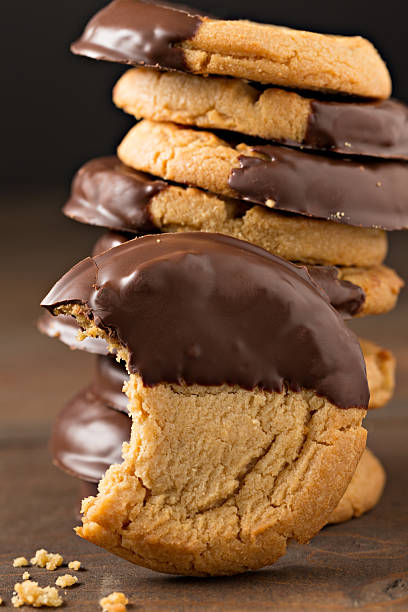 istock Stack Of Chocolate Dipped Peanut Butter Cookies 468296892