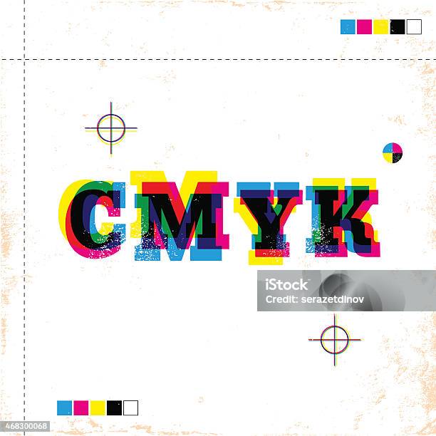 Cmyk Poster Stock Illustration - Download Image Now - Printing Press, CMYK, Old