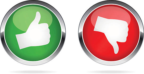 Like and Dislike buttons - illustration 2 icons - Like and Unlike - vector illustration disgusted stock illustrations
