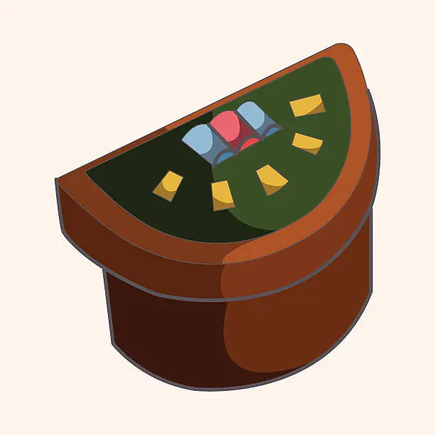 Vector illustration of casino game table theme elements