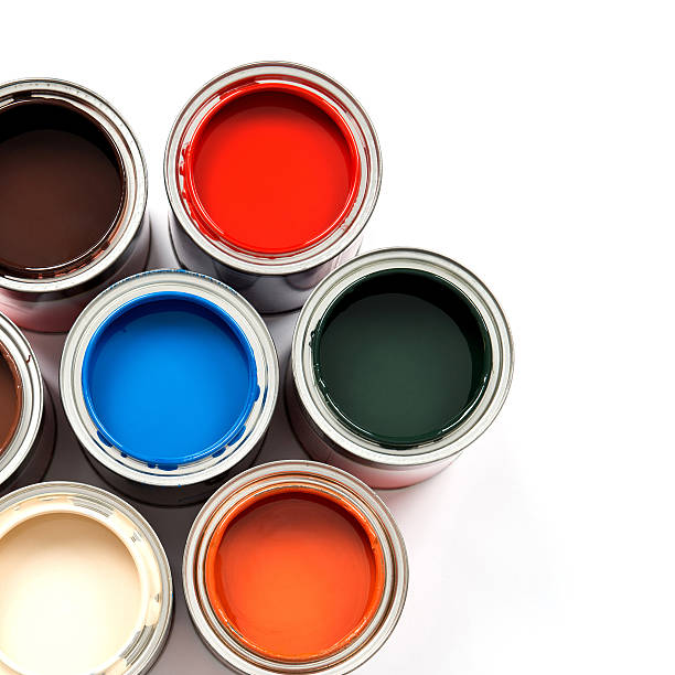 istock Group of colorful paint tins 468303846