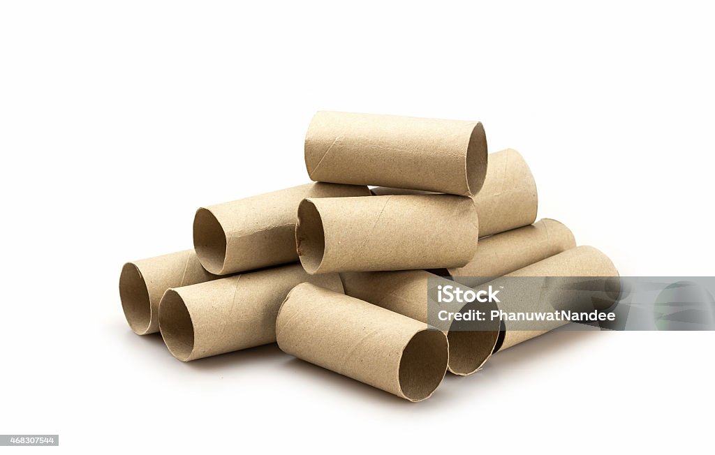 Stack of paper tube Stack of paper tube isolated on white background Large Stock Photo