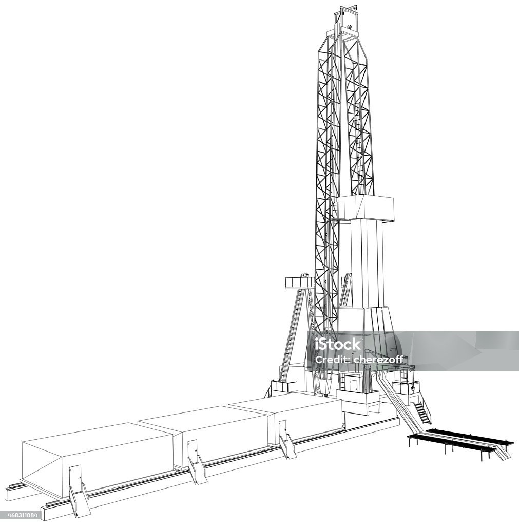 Oil rig. Detailed vector illustration Oil rig. Detailed illustration isolated on white background. Rendering of 3d 2015 Stock Photo