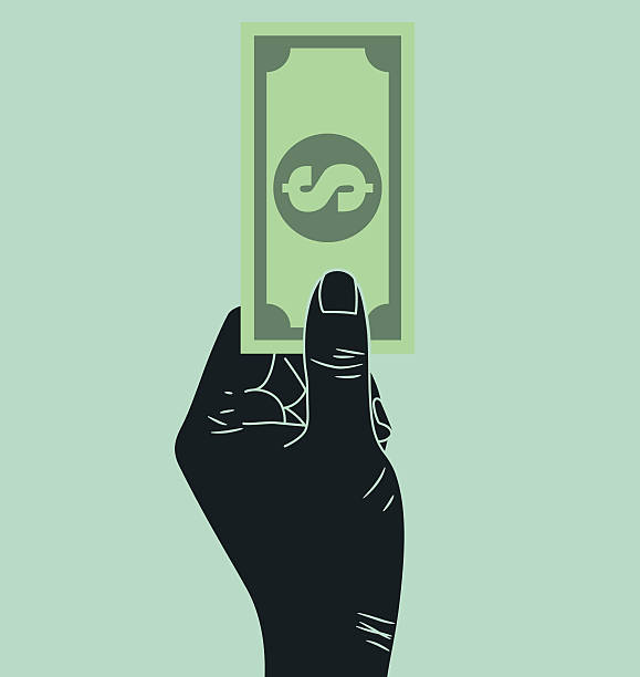 hand giving money hand giving money tax silhouettes stock illustrations