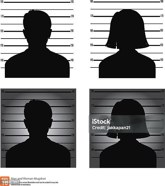 Mugshot Stock Illustration - Download Image Now - In Silhouette, Criminal, Mug Shot
