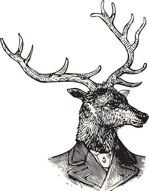 Vector illustration of Monsieur deer