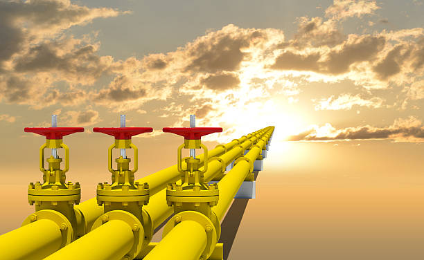 istock Three industrial pipes for gas transmission 468318244