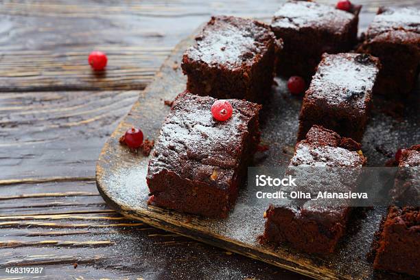 Homemade Brownie Pieces On The Board Stock Photo - Download Image Now - Baked, Baked Pastry Item, Brown