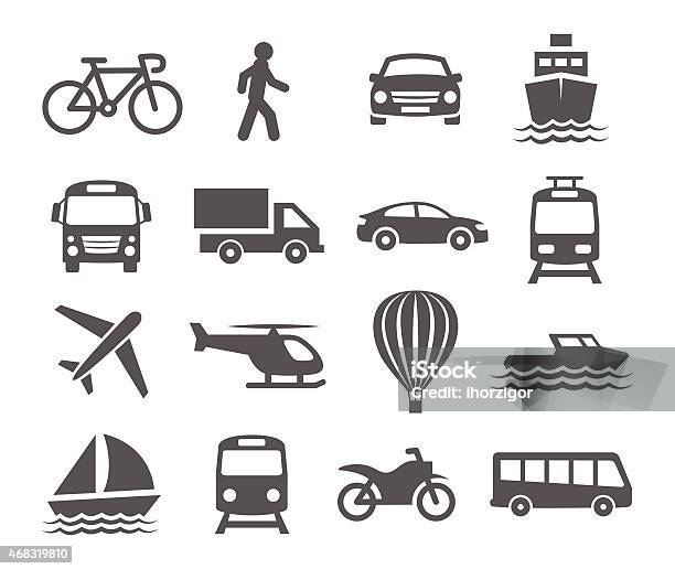 Transport Icons Stock Illustration - Download Image Now - Icon Symbol, Transportation, Nautical Vessel