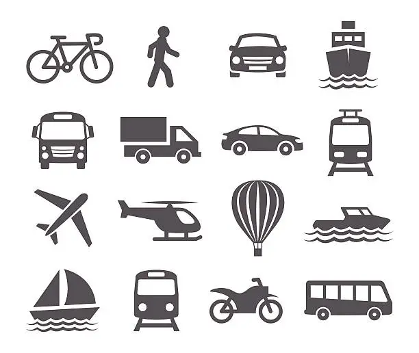 Vector illustration of Transport icons