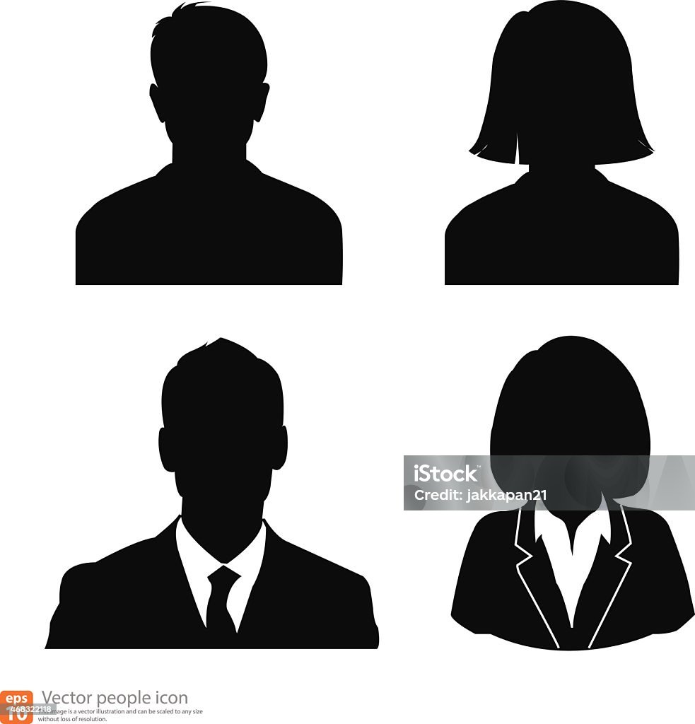 Set of avatar profile picture Set of vector men and women with business avatar profile picture In Silhouette stock vector