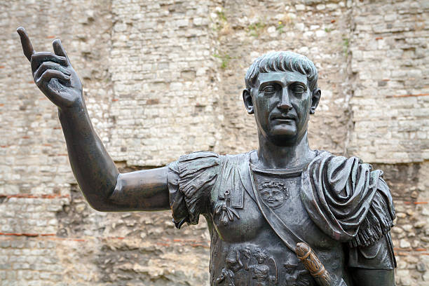 Statue of Trajan. London, UK stock photo