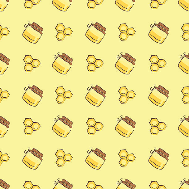 ilustraciones, imágenes clip art, dibujos animados e iconos de stock de panal y miel patrón de cristal - winnie the pooh