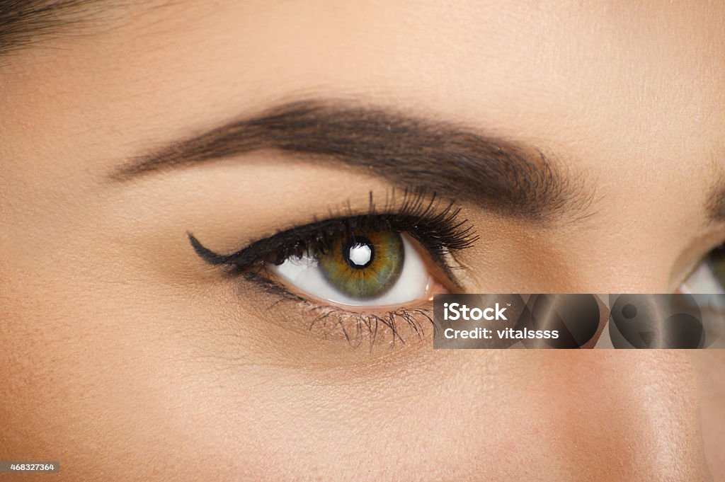 Make-up. Eyes. Eyelashes. Make-up. Eyes. Eyelashes. Nice clean skin. 2015 Stock Photo