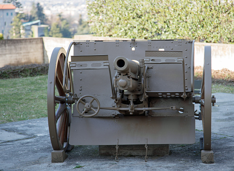 old gun of World War I in open-air museum