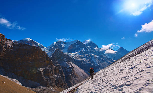 istock hiker at the top of a pass 468331376