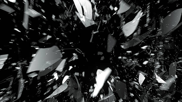istock Destructed glass on black with motion blur 468331666