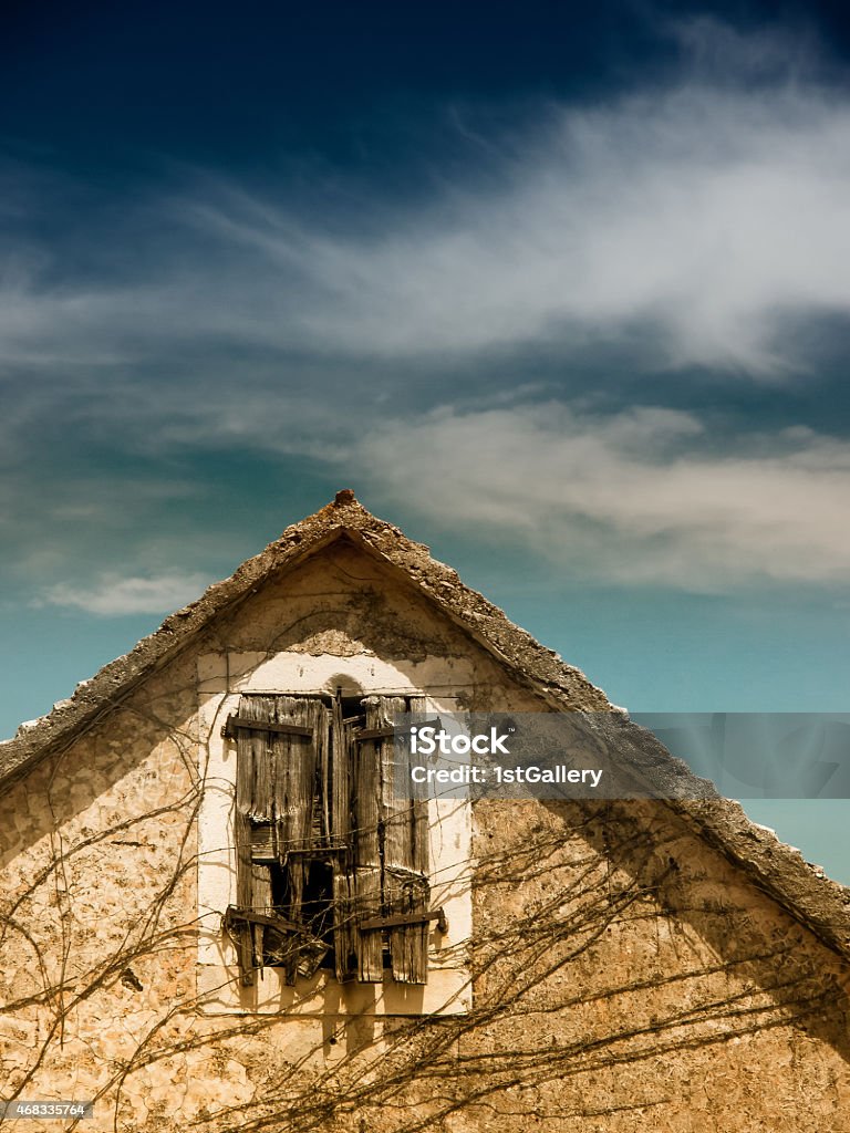 old house top old house top (93) with blue sky and clouds 2015 Stock Photo